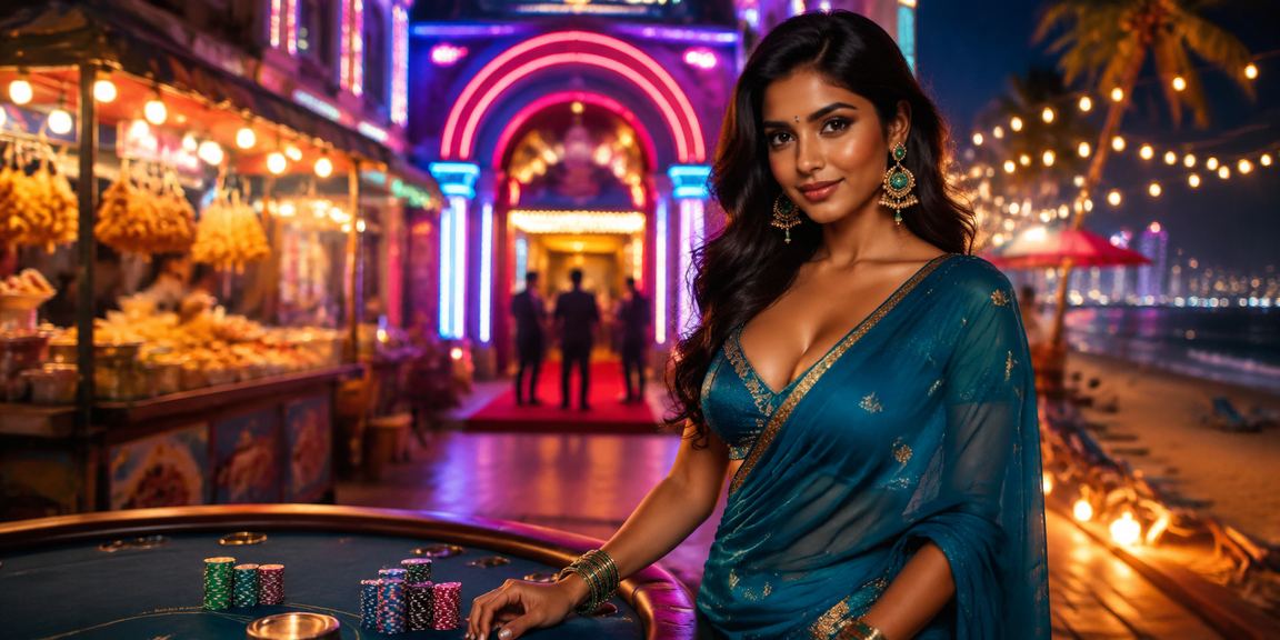 Young Indian woman responsibly using casino app in urban setting